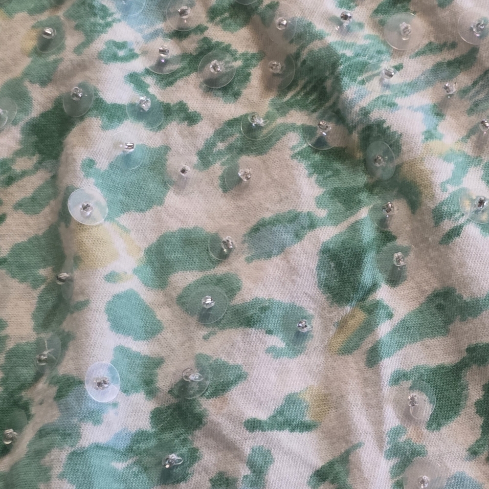 Calvin Klein Mint Green Leopard Print Loose Fitting elastic /smocked Waist. - Picture 4 of 7
